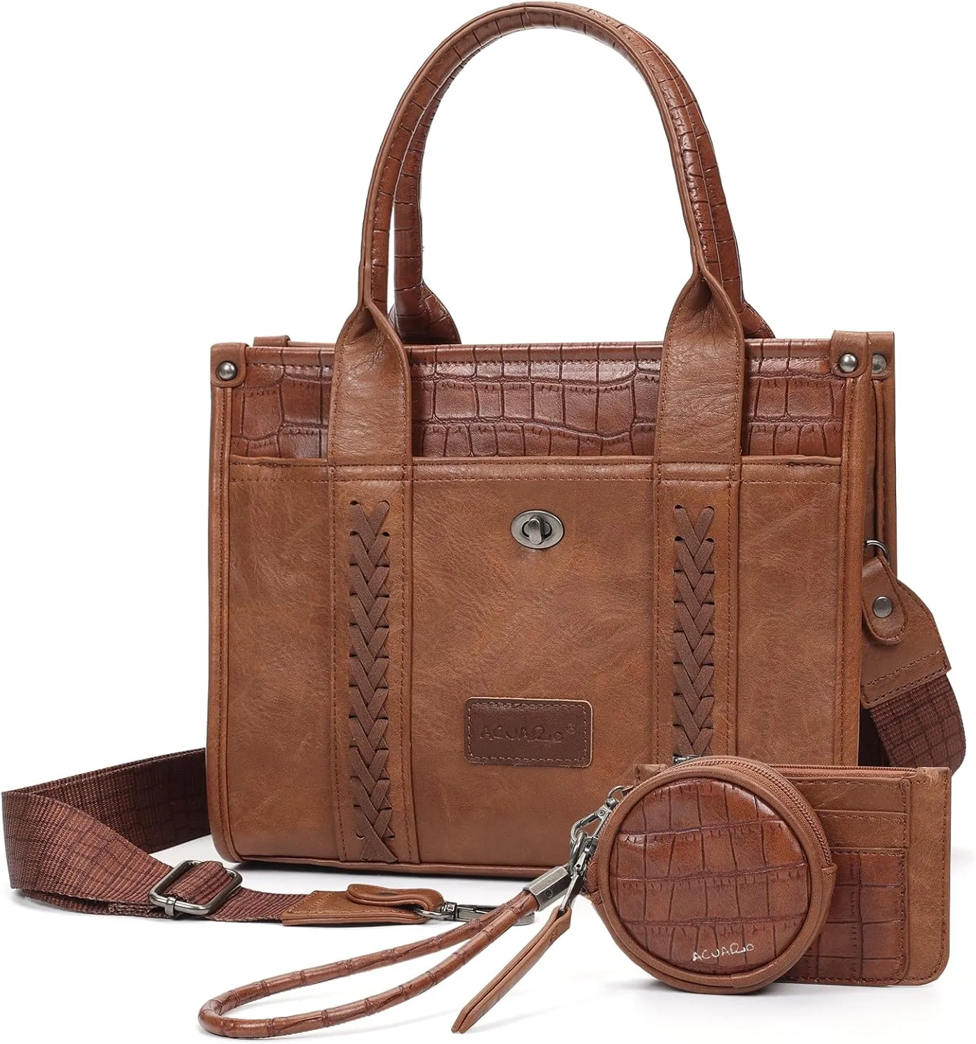 ACUARIO Tote Handbag Set, Tote Bag for Women,Western Cow Print Purse Desogmer,Top Handle Handbags