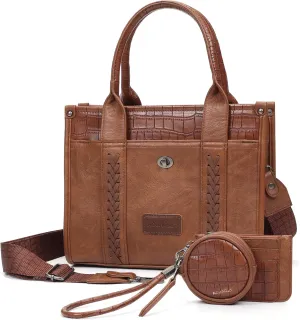 ACUARIO Tote Handbag Set, Tote Bag for Women,Western Cow Print Purse Desogmer,Top Handle Handbags