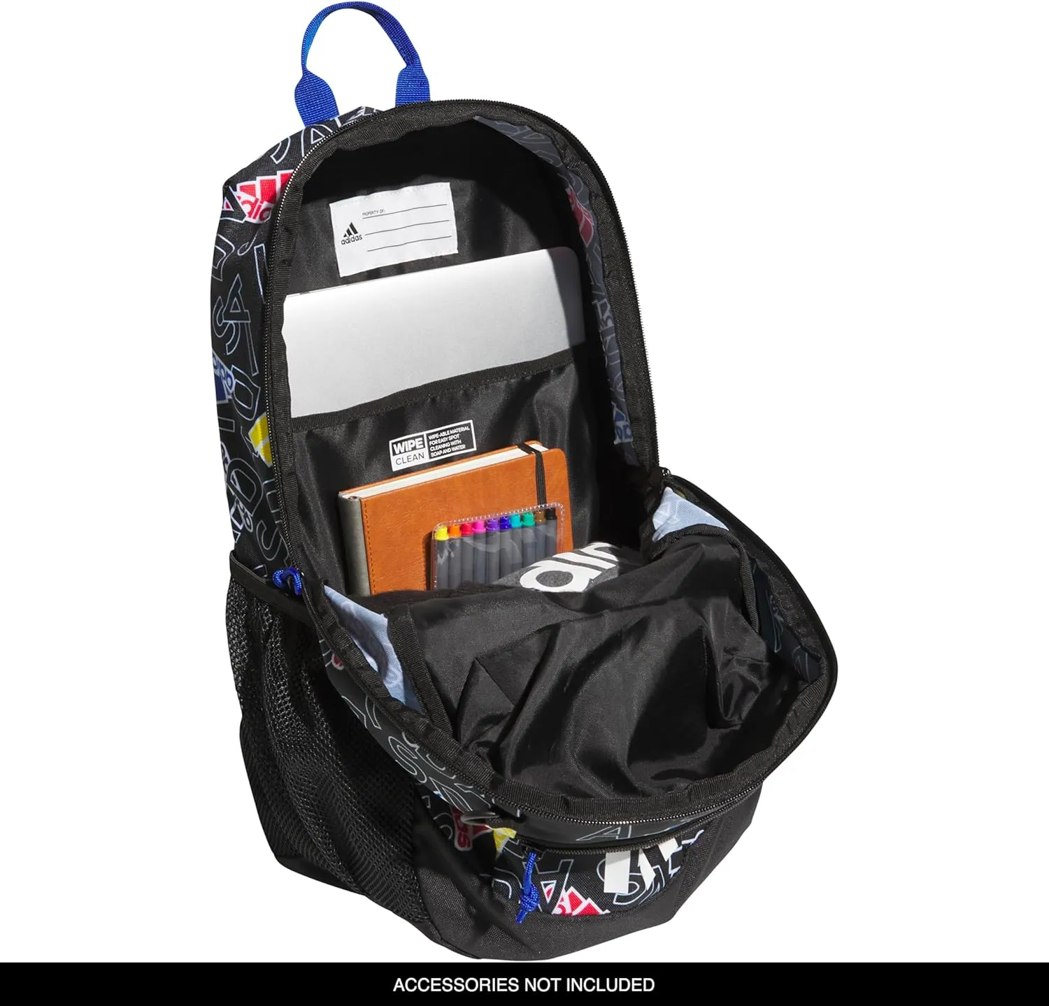 adidas Creator Comfortable and Durable Small Athletic Bag or Laptop Backpack for Women and Men, Adi Comp Black/Team Royal Blue, One Size