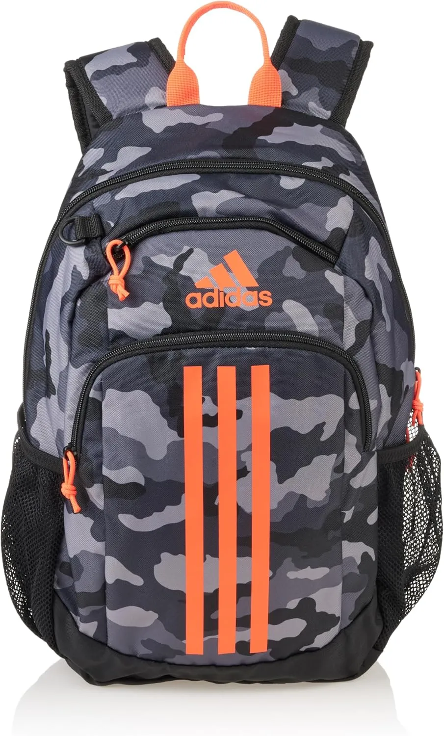adidas Creator Laptop Backpack for Women and Men, Comfortable and Durable Small Athletic Bag, Camouflage Carbon/Black/Impact Orange, One Size