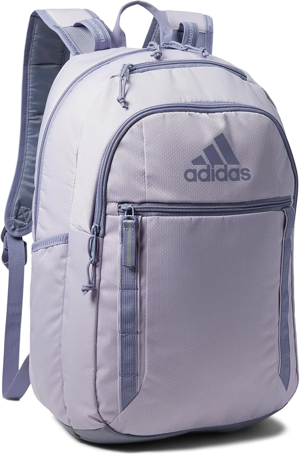 adidas Excel Backpack, Durable Large Athletic Laptop Bag, Silver Dawn Grey/Grey/Silver Violet Purple, One Size