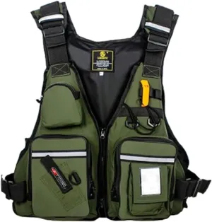 Adjustable Fishing Jackets with Multi-Pockets and Reflective Stripe for Paddle Boarding Kayaking Snorkel