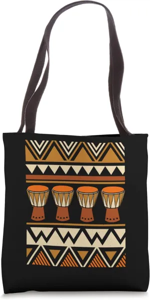 African Instrument Retro 4 Colors Tote Bag