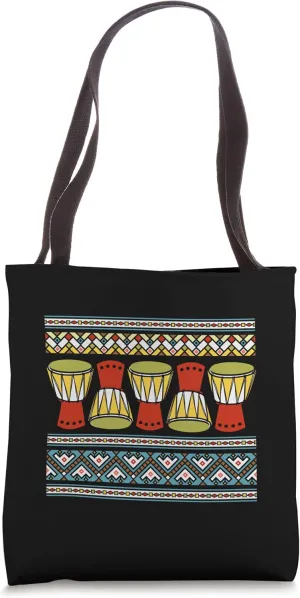 African Instrument Retro 4 Colors Tote Bag