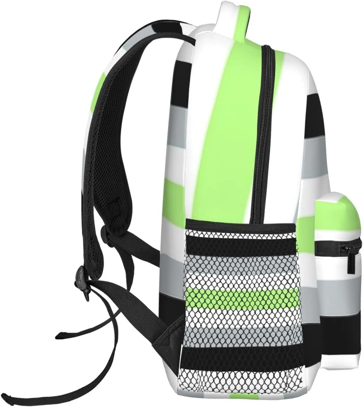Agender flag Backpack Double Shoulder Bag 15 Inch Laptop Bagpack for Hiking Work Camping Travel