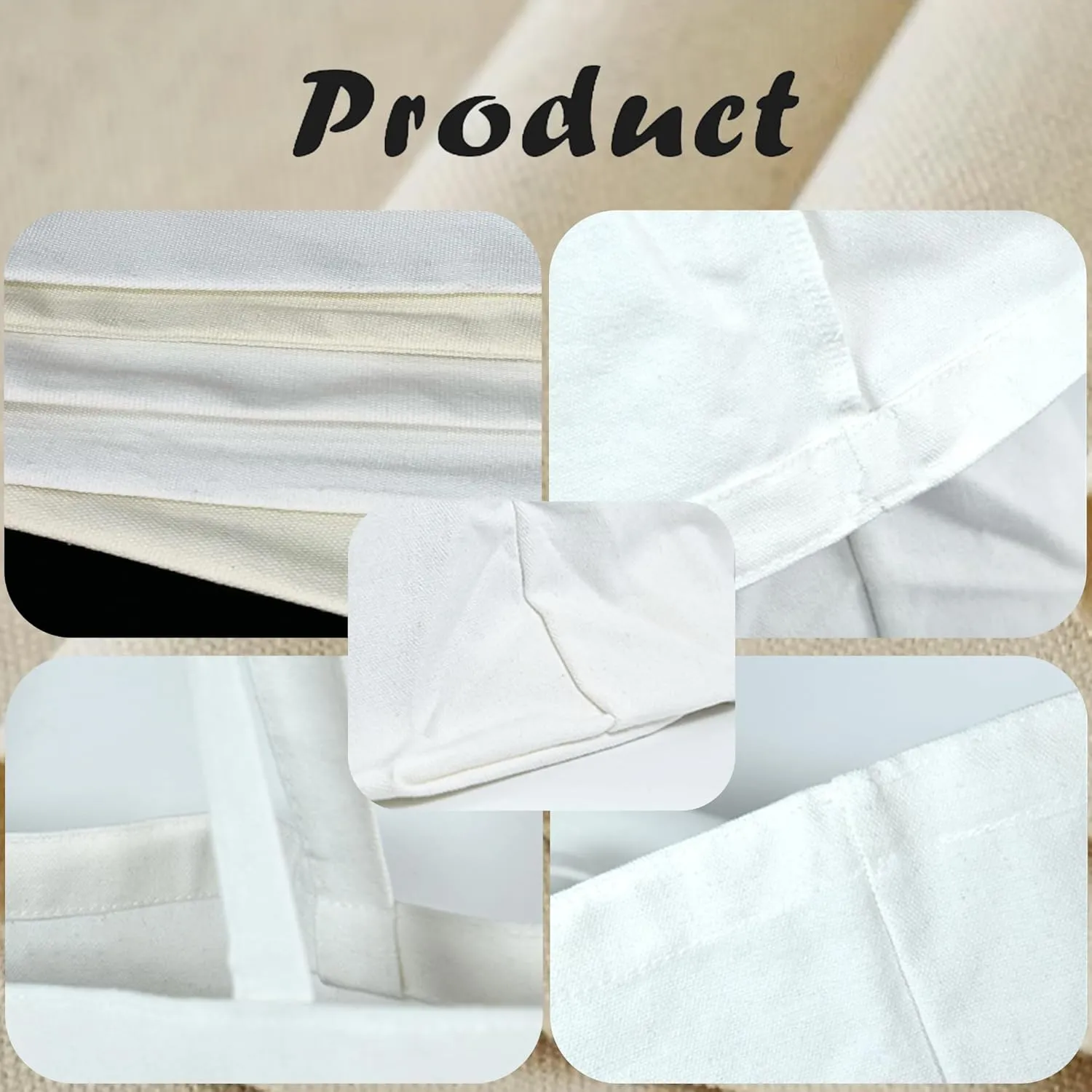 AGH 8 Pack Canvas Tote Bag,Blank Grocery Bags,13X15In Reusable Sublimation Tote Bags for DIY, Heat Transfer and Painting,Polyester Tote Bags for Shopping and Travel.
