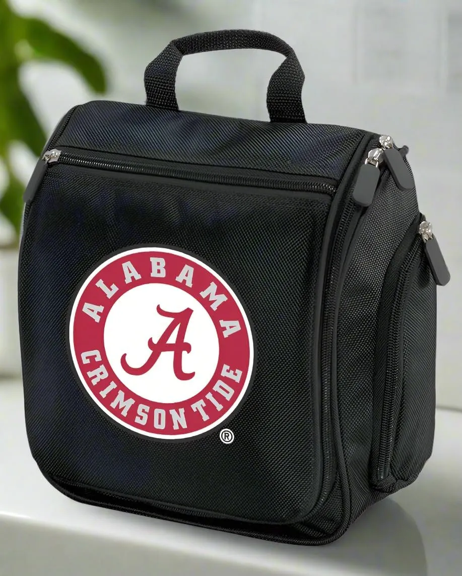 Alabama Toiletry Bags Or Hanging University of Alabama Shaving Kit for Men (Black - Round Logo)