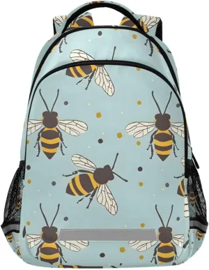 ALAZA Bees Blue Backpack Girls Kids Backpacks Boys School Bookbag 3rd 4th 5th Grade Casual Daypack Laptop Shoulder Bag