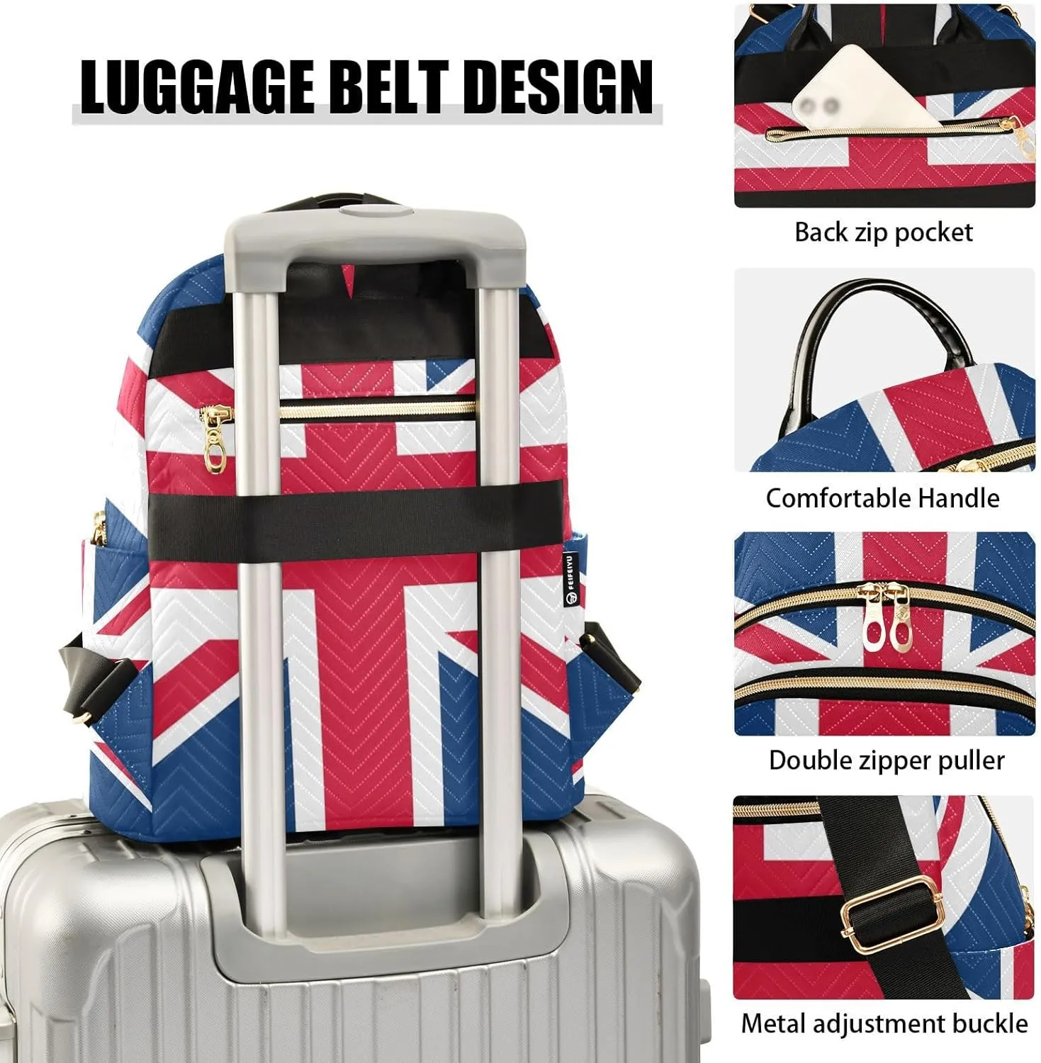 ALAZA British Flag Mini Backpack Purse for Women Travel Bag Fashion Daypack Back Pack Shoulder Bag