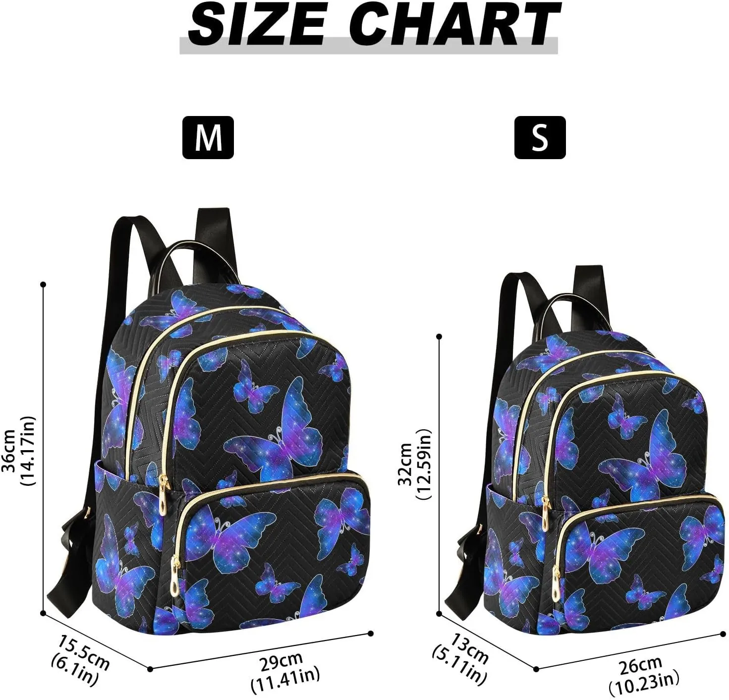 ALAZA Butterfly Print Galaxy Starry Mini Backpack Purse for Women Travel Bag Fashion Daypack Back Pack Shoulder Bag