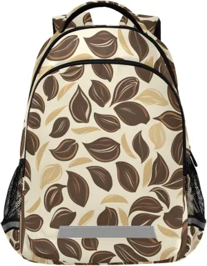 ALAZA Coffee Leaves Backpack Girls Kids Backpacks Boys School Bookbag 3rd 4th 5th Grade Casual Daypack Laptop Shoulder Bag