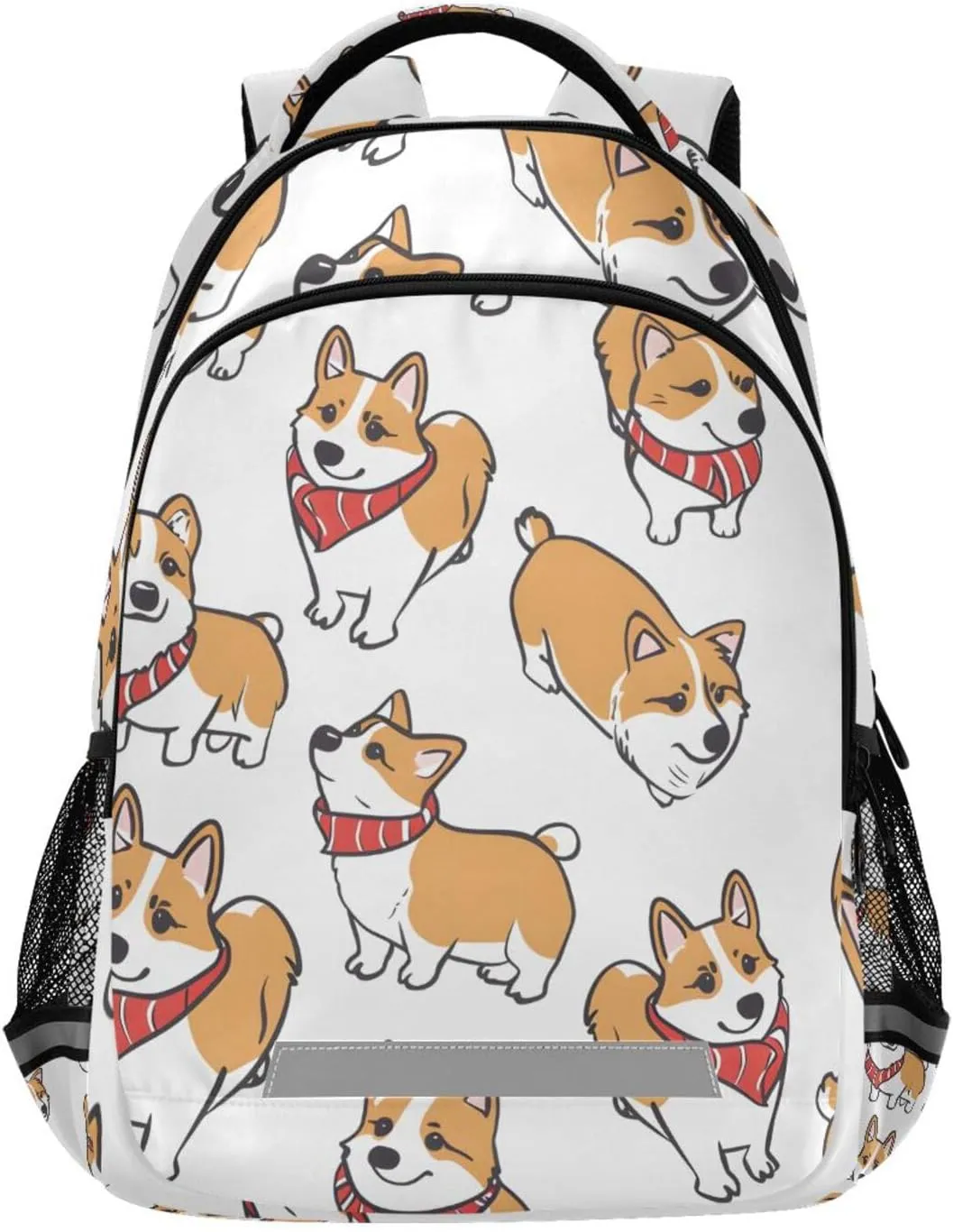 ALAZA Corgi Dog White Backpack Girls Kids Backpacks Boys School Bookbag 3rd 4th 5th Grade Casual Daypack Laptop Shoulder Bag with Chest Strap