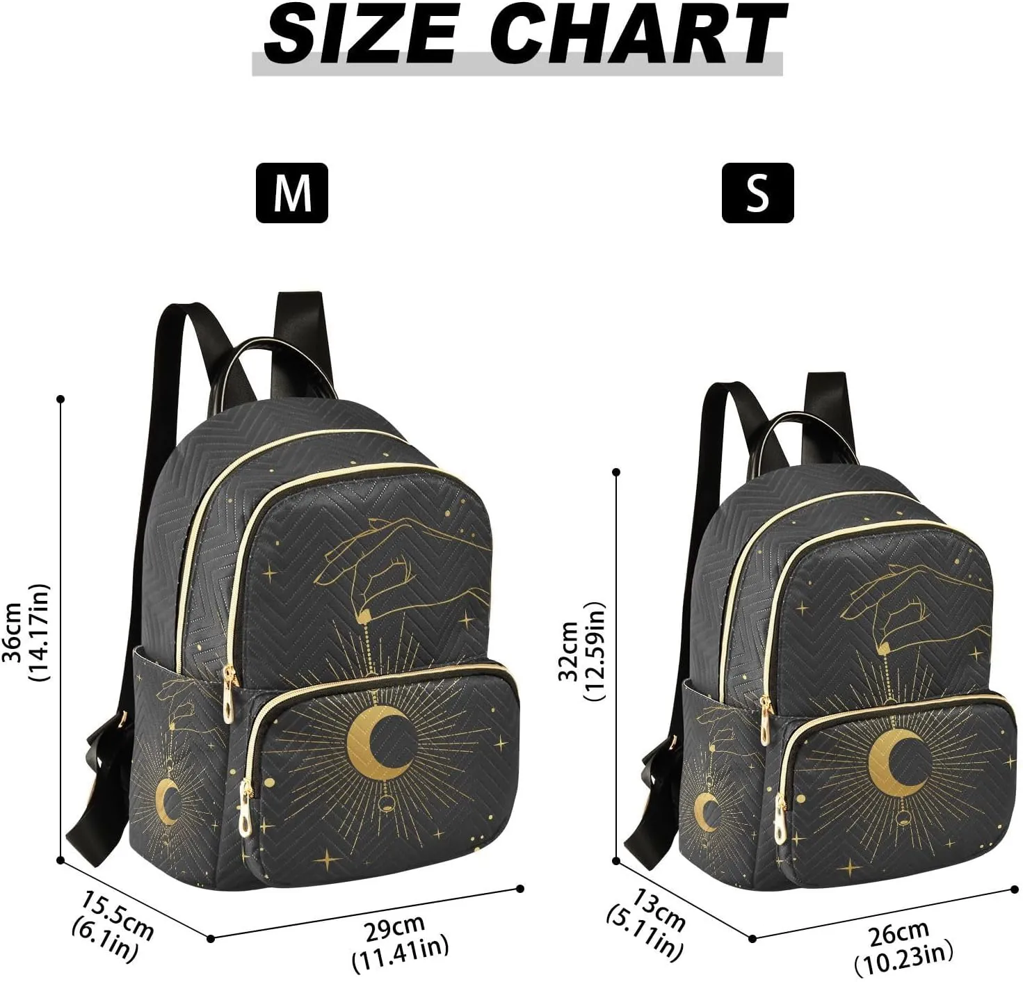 ALAZA Crescent Moon Star Boho Bohemian Mini Backpack Purse for Women Travel Bag Fashion Daypack Back Pack Shoulder Bag