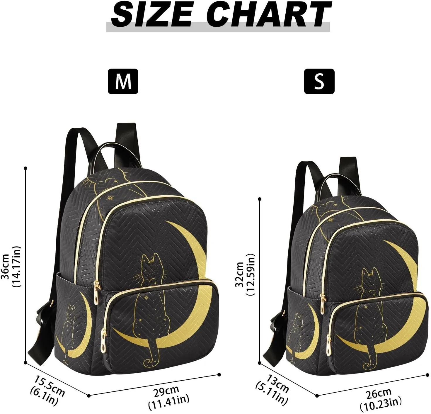 ALAZA Cute Cat Crescent Moon Small Backpack Purse for Women Travel Bag Fashion Daypack Back Pack Shoulder Bag