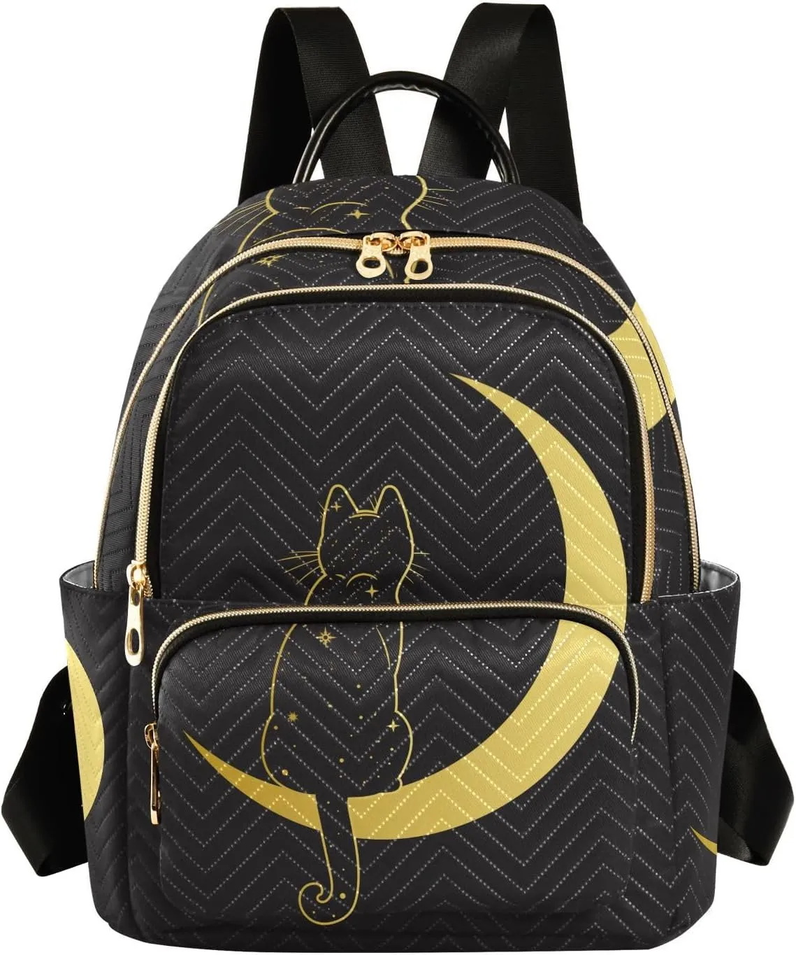 ALAZA Cute Cat Crescent Moon Small Backpack Purse for Women Travel Bag Fashion Daypack Back Pack Shoulder Bag