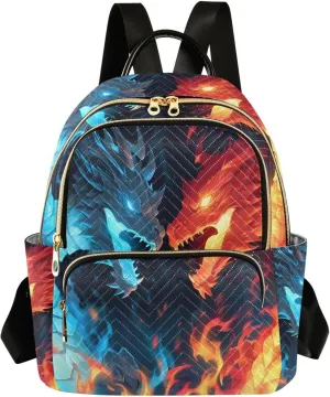ALAZA Ice & Fire Dragons Mini Backpack Purse for Women Travel Bag Fashion Daypack Back Pack Shoulder Bag