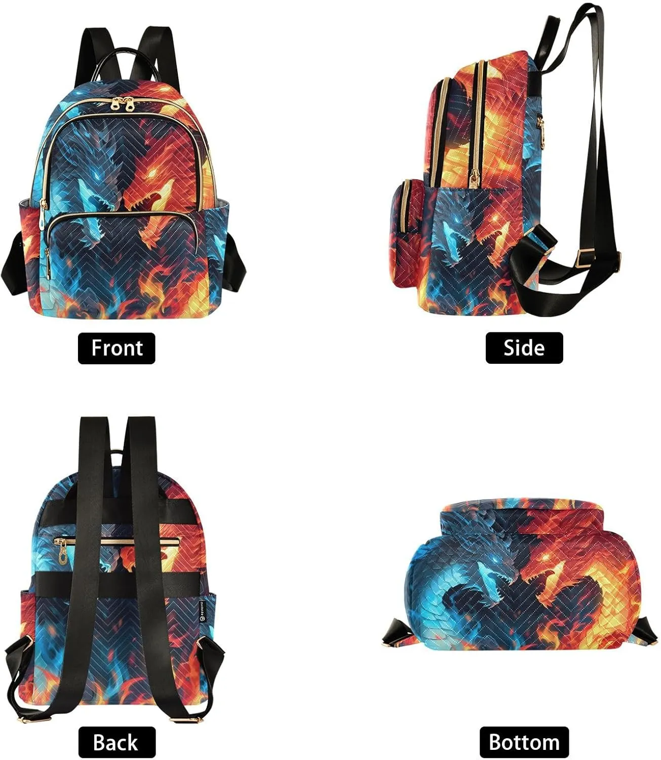 ALAZA Ice & Fire Dragons Mini Backpack Purse for Women Travel Bag Fashion Daypack Back Pack Shoulder Bag