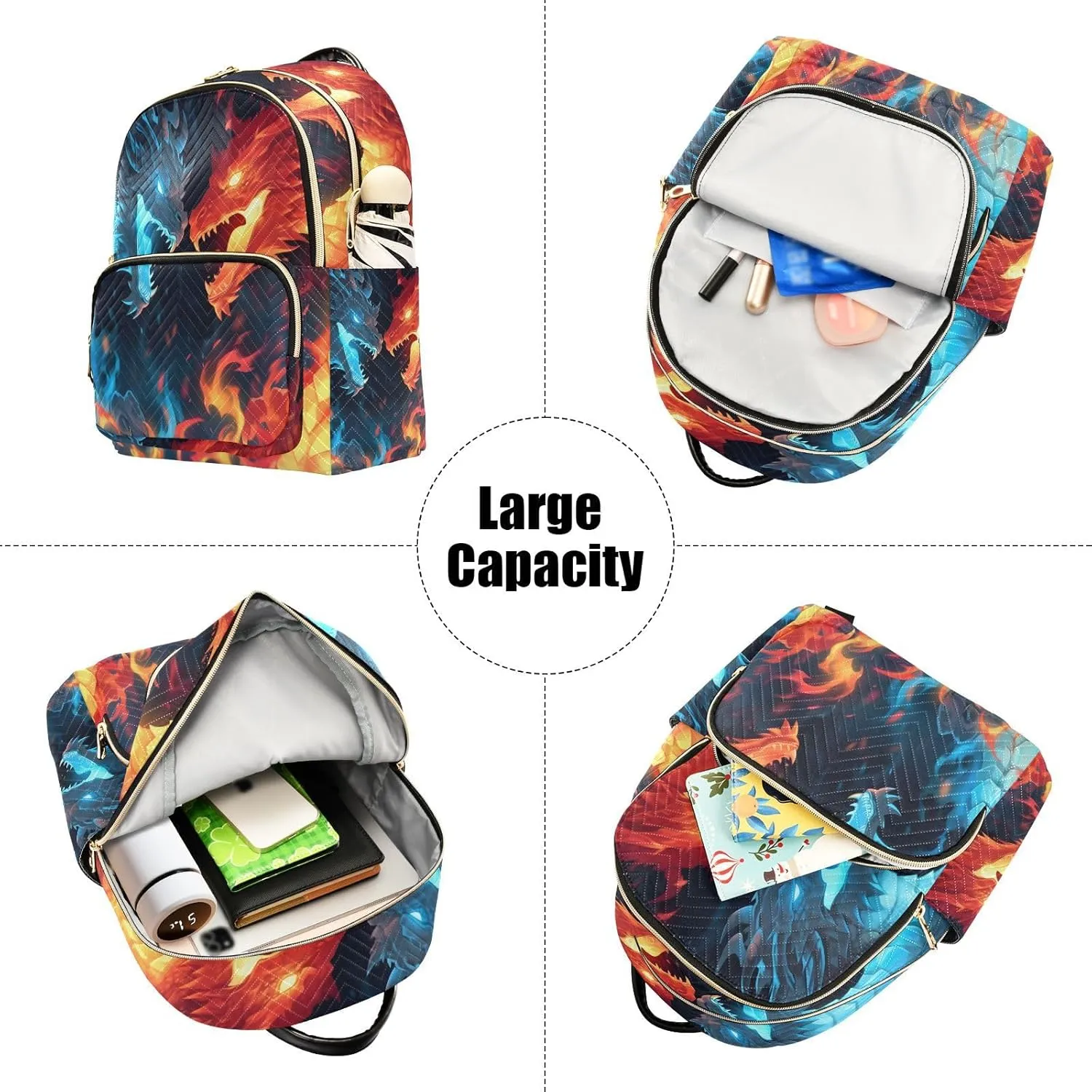 ALAZA Ice & Fire Dragons Mini Backpack Purse for Women Travel Bag Fashion Daypack Back Pack Shoulder Bag