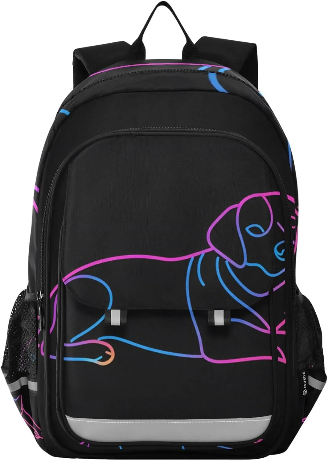 ALAZA Neon Lights on Dog's Stomach School Backpacks for Girls Boys Kids Middle High Schoolbag Lightweight Bookbag Large Capacity Multiple Pockets Laptop Backpack for Women Men