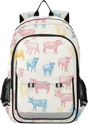 ALAZA Pin Highland Cow Cattle Laptop Backpack Purse for Women Men School Bag 17 Inch Bookbag Student Boys Girls Travel Casual Daypack