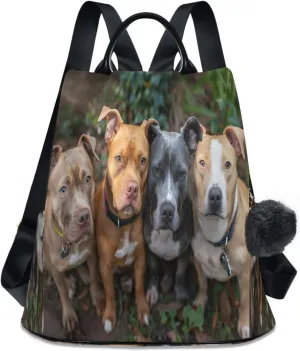 ALAZA Pitbulls Dog Backpack Purse for Women Anti Theft Travel Bag Fashion Back Pack Shoulder Bag Handbag