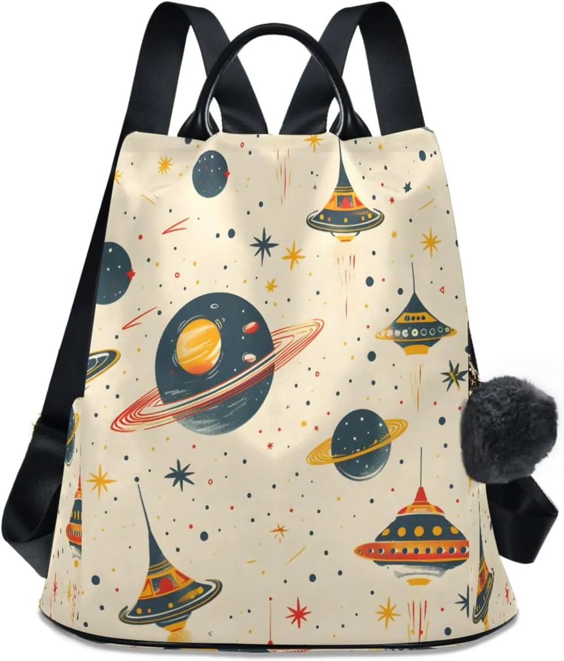 ALAZA Planet Flying Saucer Backpack Purse for Women Anti Theft Travel Bag Fashion Back Pack Shoulder Bag Handbag