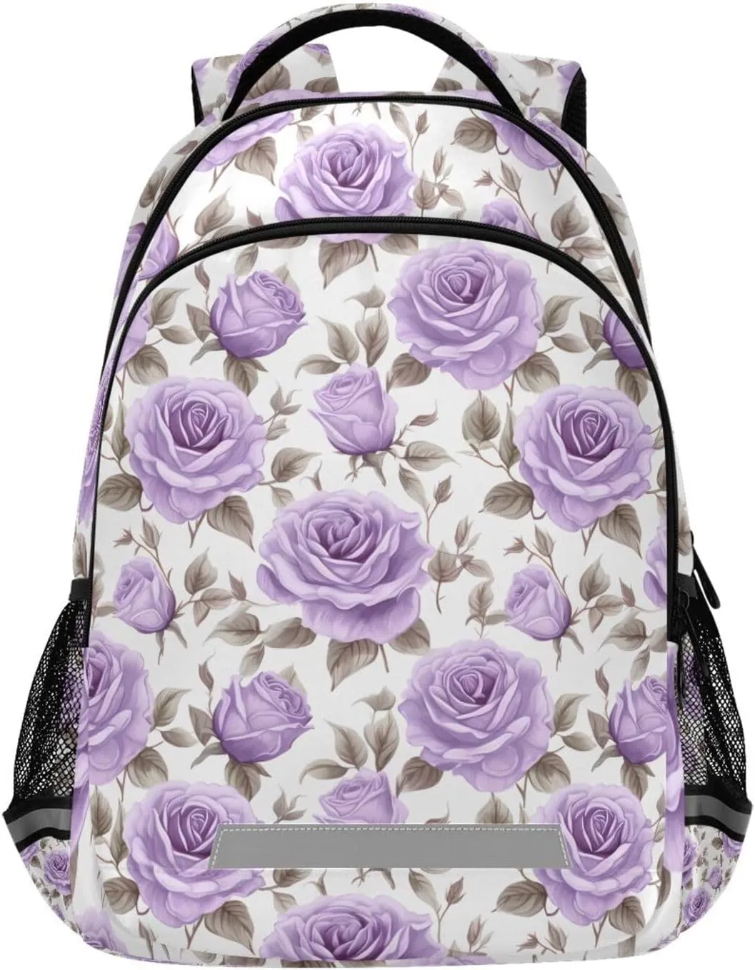 ALAZA Purple Rose Floral Backpack Girls Kids Backpacks Boys School Bookbag 3rd 4th 5th Grade Casual Daypack Laptop Shoulder Bag