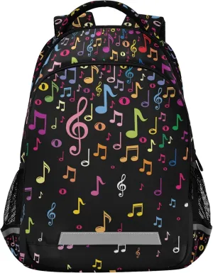 ALAZA Rainbow Music Notes Musical Backpack Purse for Women Men Personalized Laptop Notebook Tablet School Bag Stylish Casual Daypack, 13 14 15.6 inch