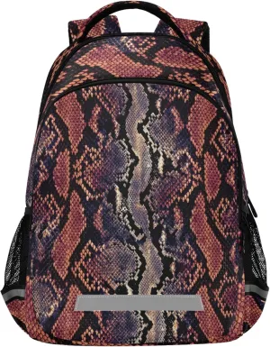 ALAZA Snake Print Animal Skin Backpack Purse for Women Men Personalized Laptop Notebook Tablet School Bag Stylish Casual Daypack, 13 14 15.6 inch