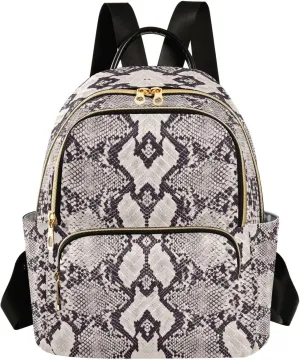 ALAZA Snake Skin Grunge Mini Backpack Purse for Women Travel Bag Fashion Daypack Back Pack Shoulder Bag