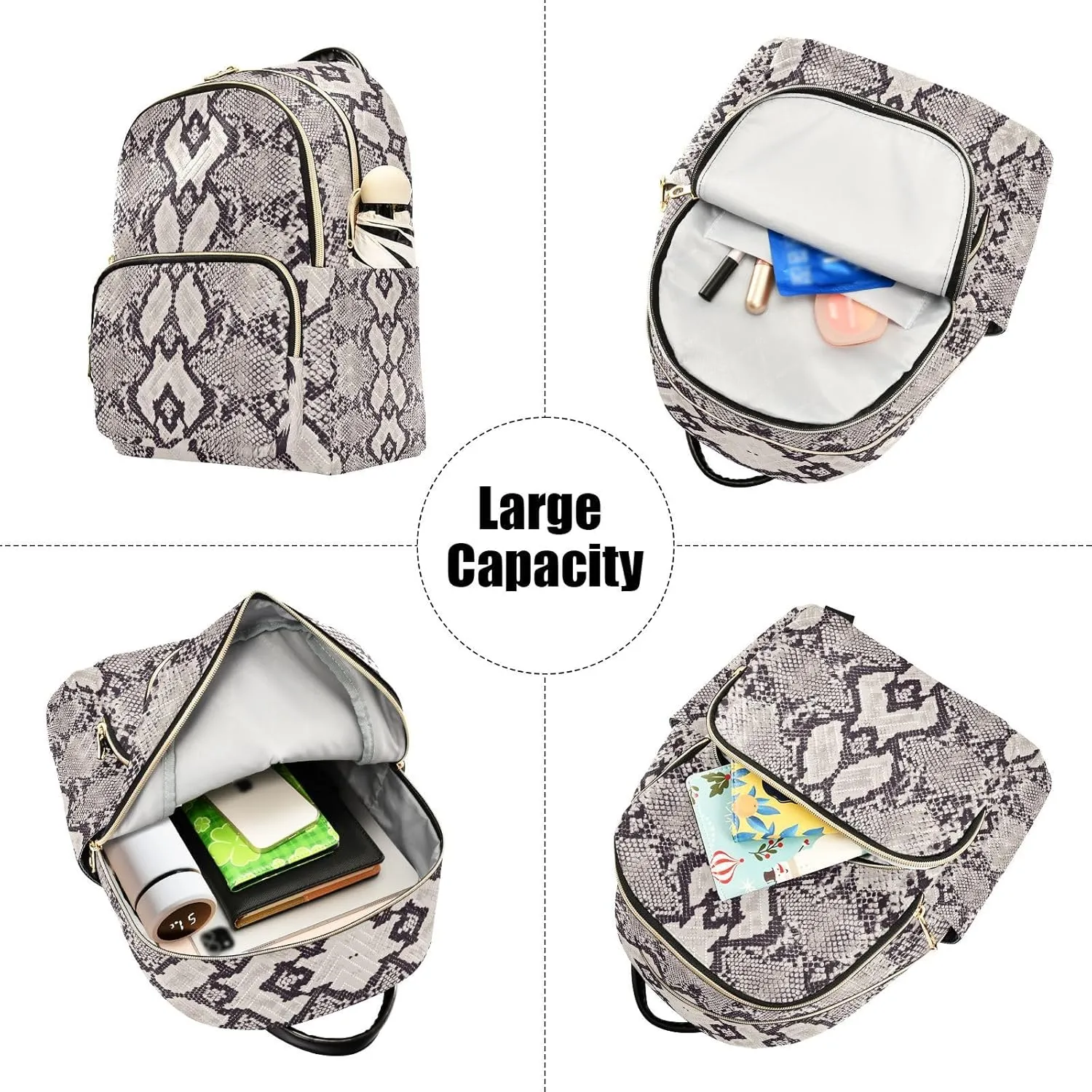 ALAZA Snake Skin Grunge Mini Backpack Purse for Women Travel Bag Fashion Daypack Back Pack Shoulder Bag