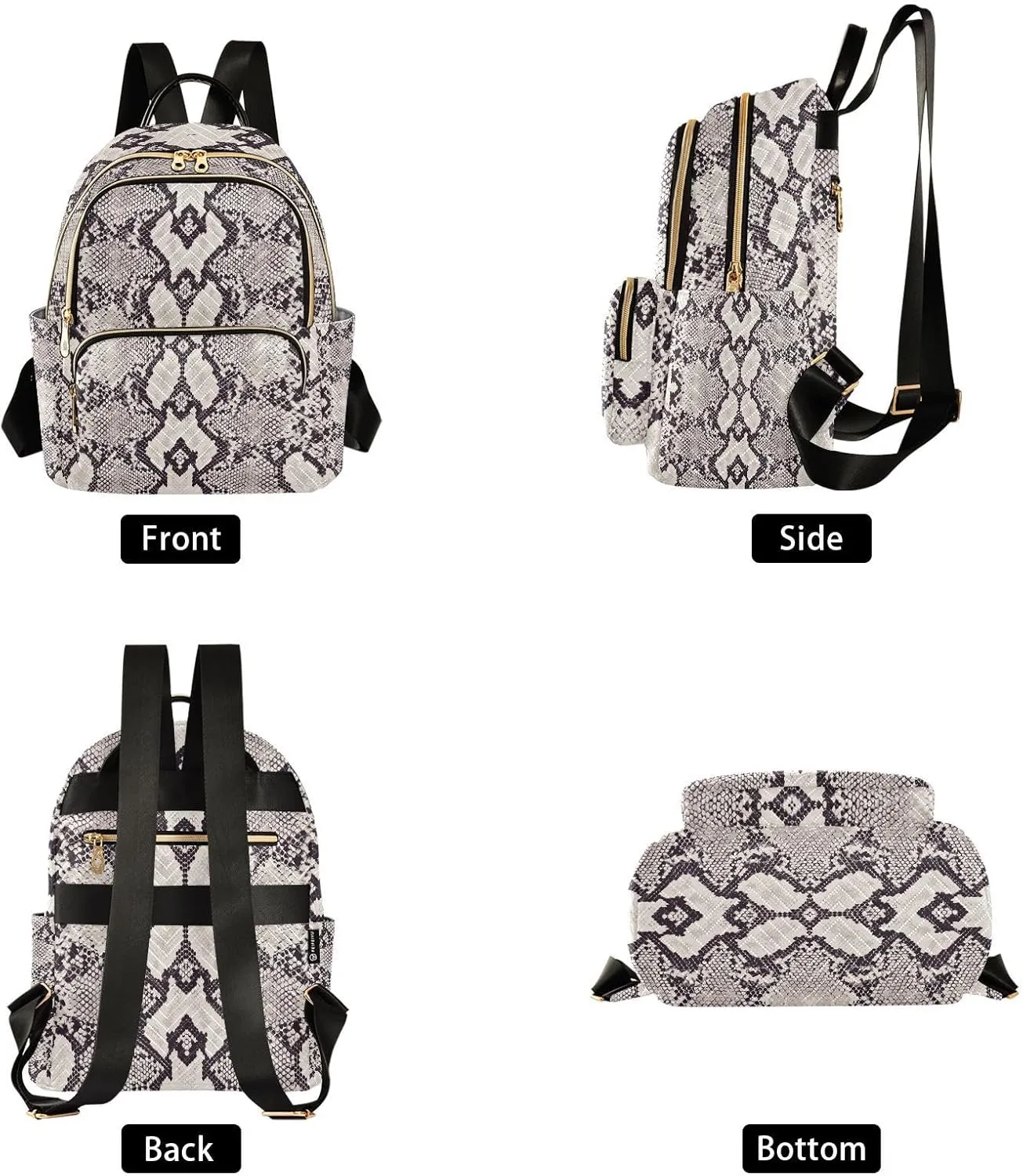 ALAZA Snake Skin Grunge Mini Backpack Purse for Women Travel Bag Fashion Daypack Back Pack Shoulder Bag