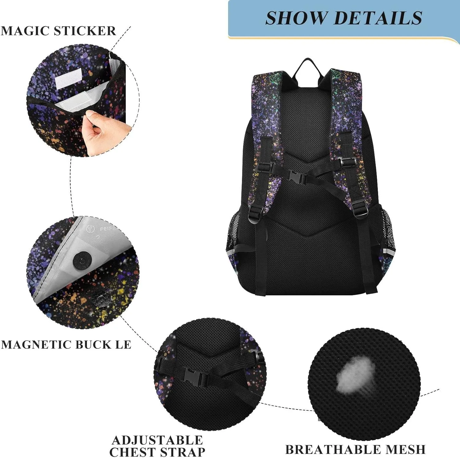 ALAZA Star Field in Galaxy Space with Nebulae Backpacks Travel Laptop Backpack