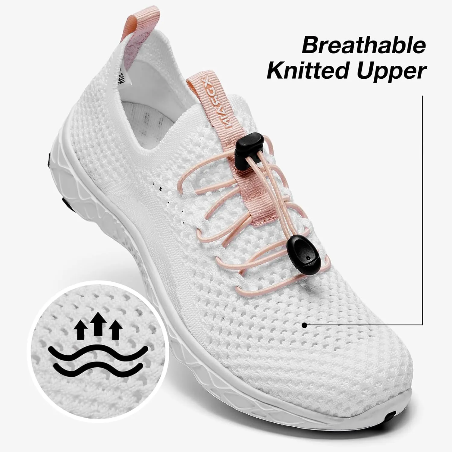 ALEADER Xdrain Women's Water Shoes Mesh Slip On Aqua Shoes for Beach, Swimming, Travel & Tennis