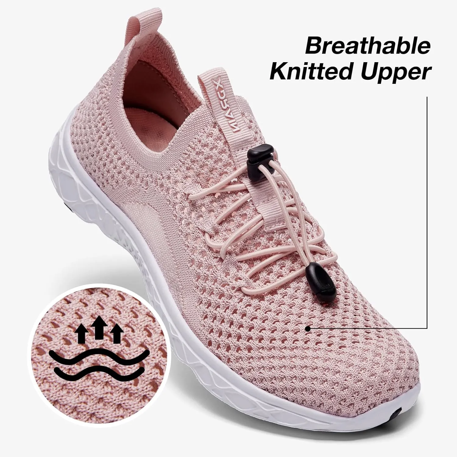 ALEADER Xdrain Women's Water Shoes Mesh Slip On Aqua Shoes for Beach, Swimming, Travel & Tennis
