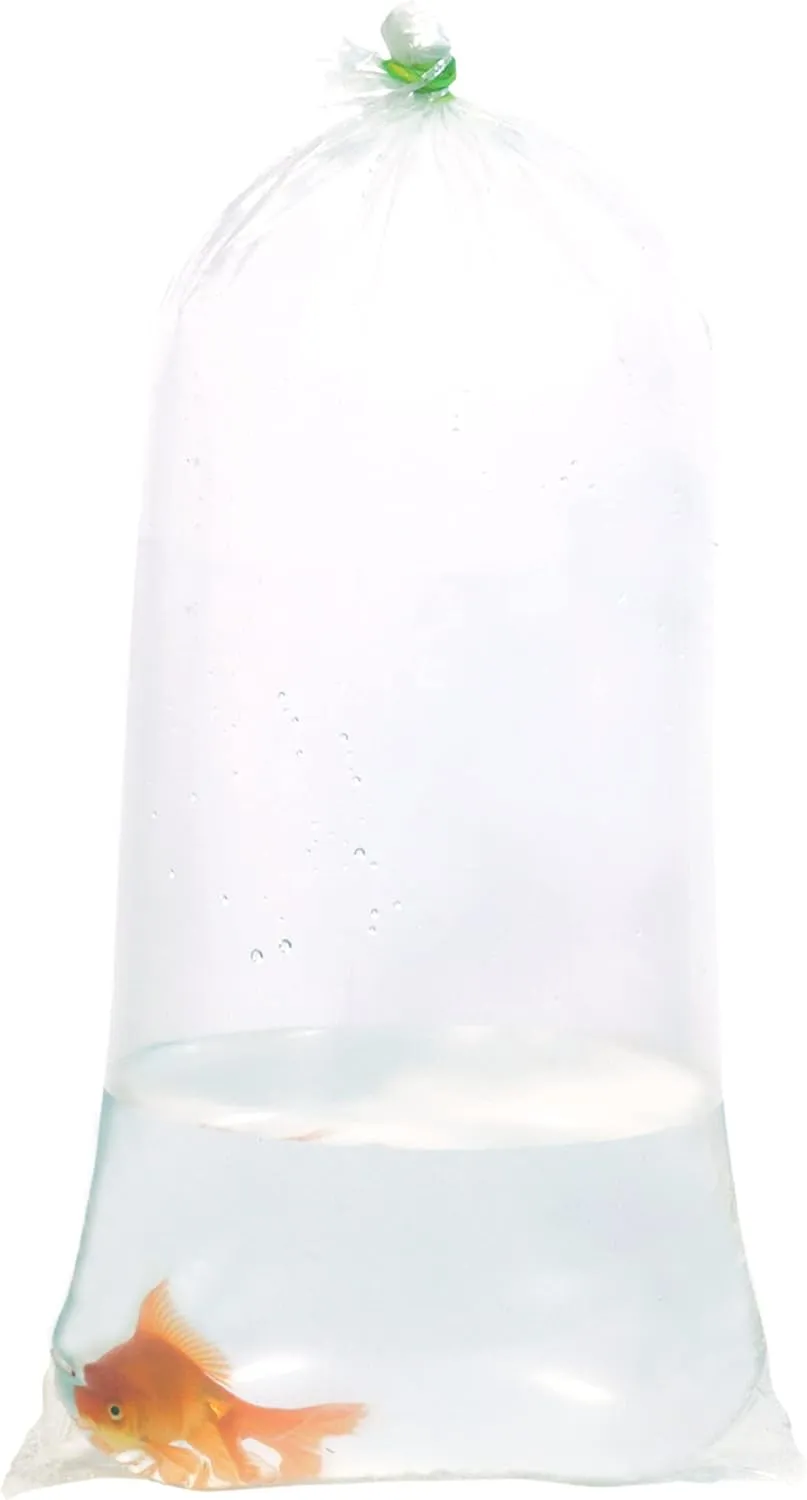 ALFA Fishery Bags Leak Proof Round Corners Clear Plastic Fish Bags Inches for Koi and Large Fish Transport 2.5 mil.(18" x 27" / 25 Pack)