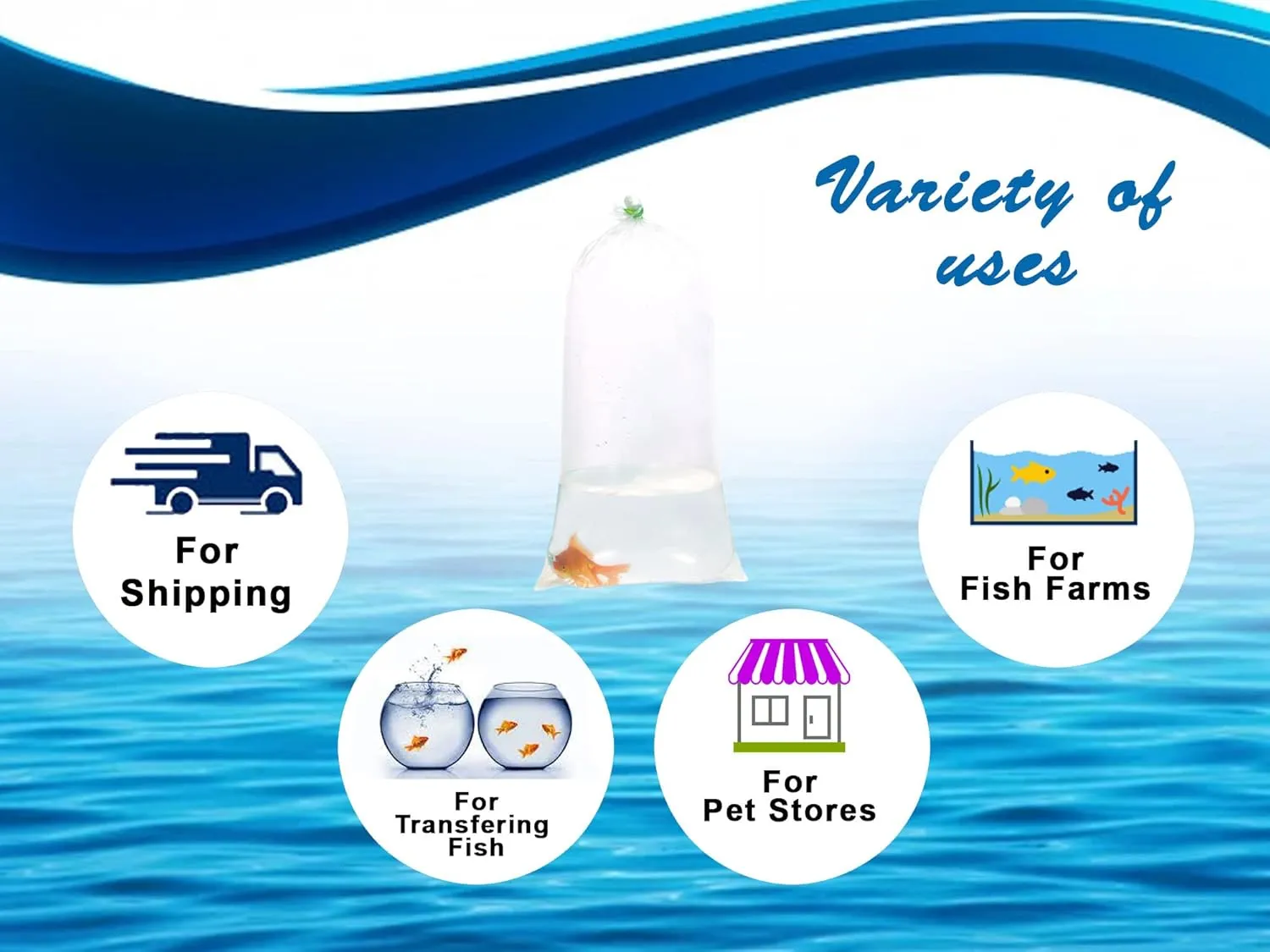 ALFA FISHERY BAGS Round Corners Bottom Leak Proof Clear Plastic Fish Bags Size 10 Inches for Marine & Tropical Fish Transport 2 mil. (10" x 24" / 100 Pack)