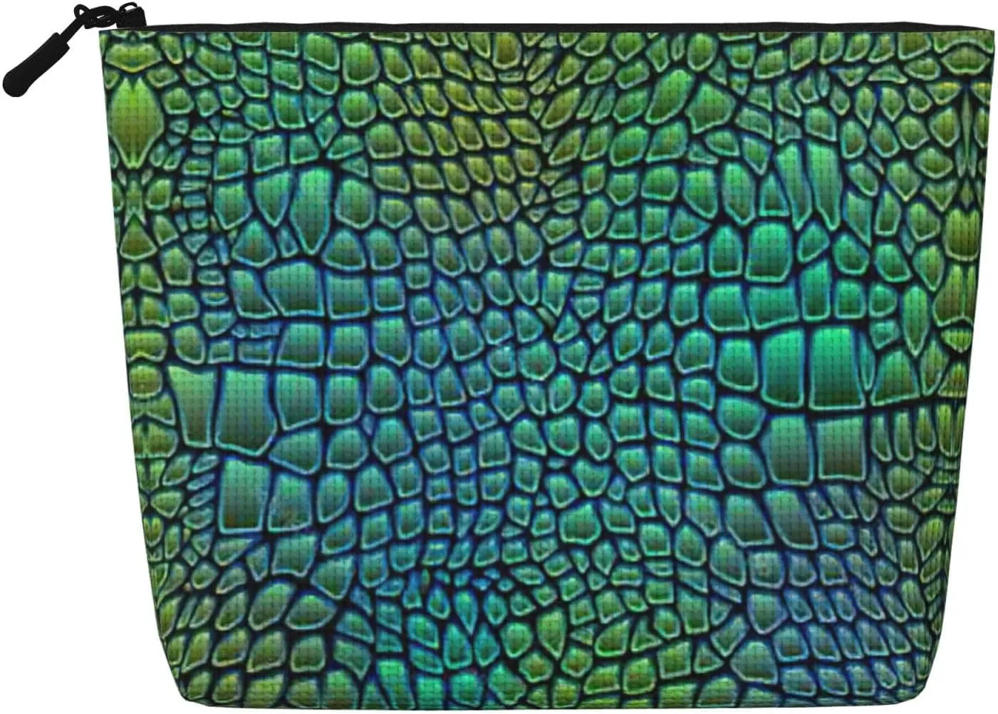 Alligator Skin Print Toiletry Pouch for Women Single-layer Makeup Bag Travel Essentials Cosmetic Zippered