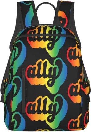 Ally LGBT Rainbow Gay Pride Travel Laptop Backpack Casual Backpacks Double Shoulder Daypack Notebook Rucksack Work Bags Sports Bag for Gym Hiking Camping Beach