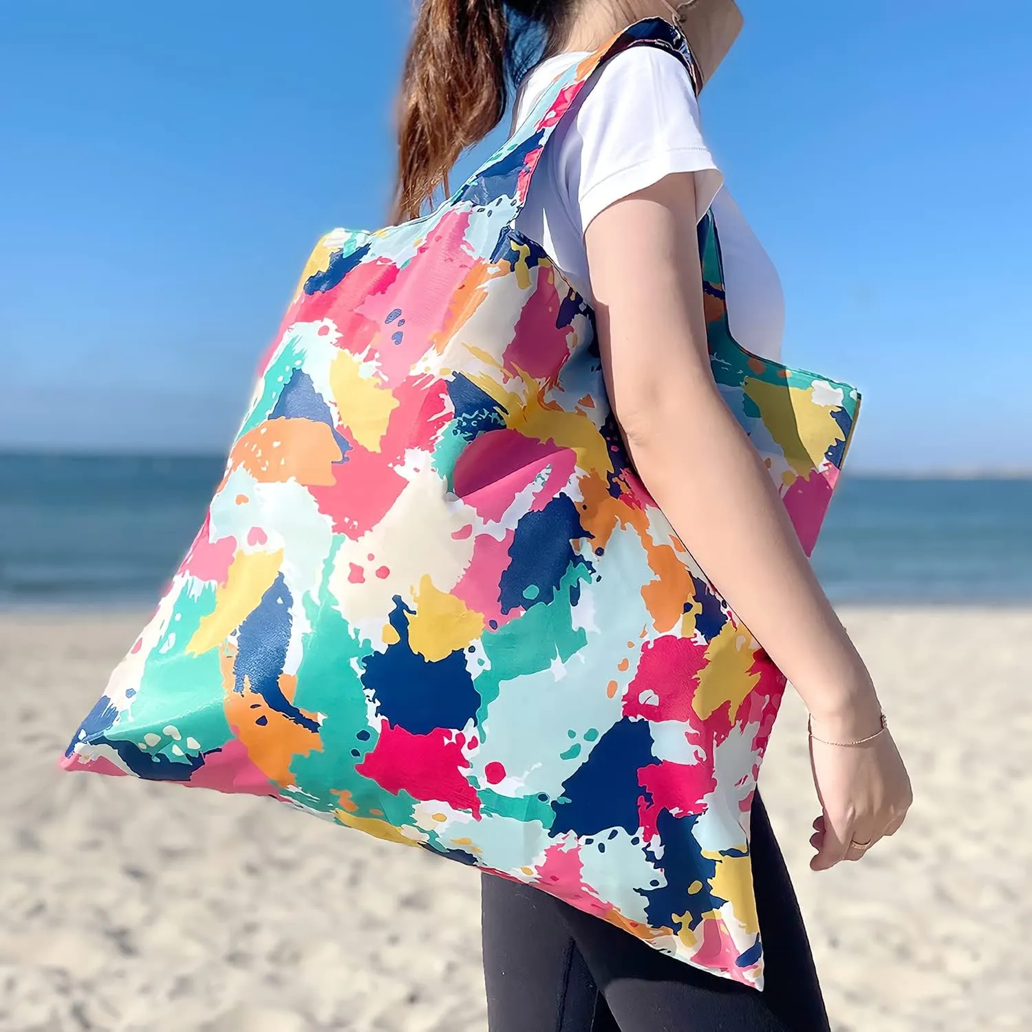 allydrew Allybag Foldable & Lightweight Reusable Grocery Bag, Abstract Art
