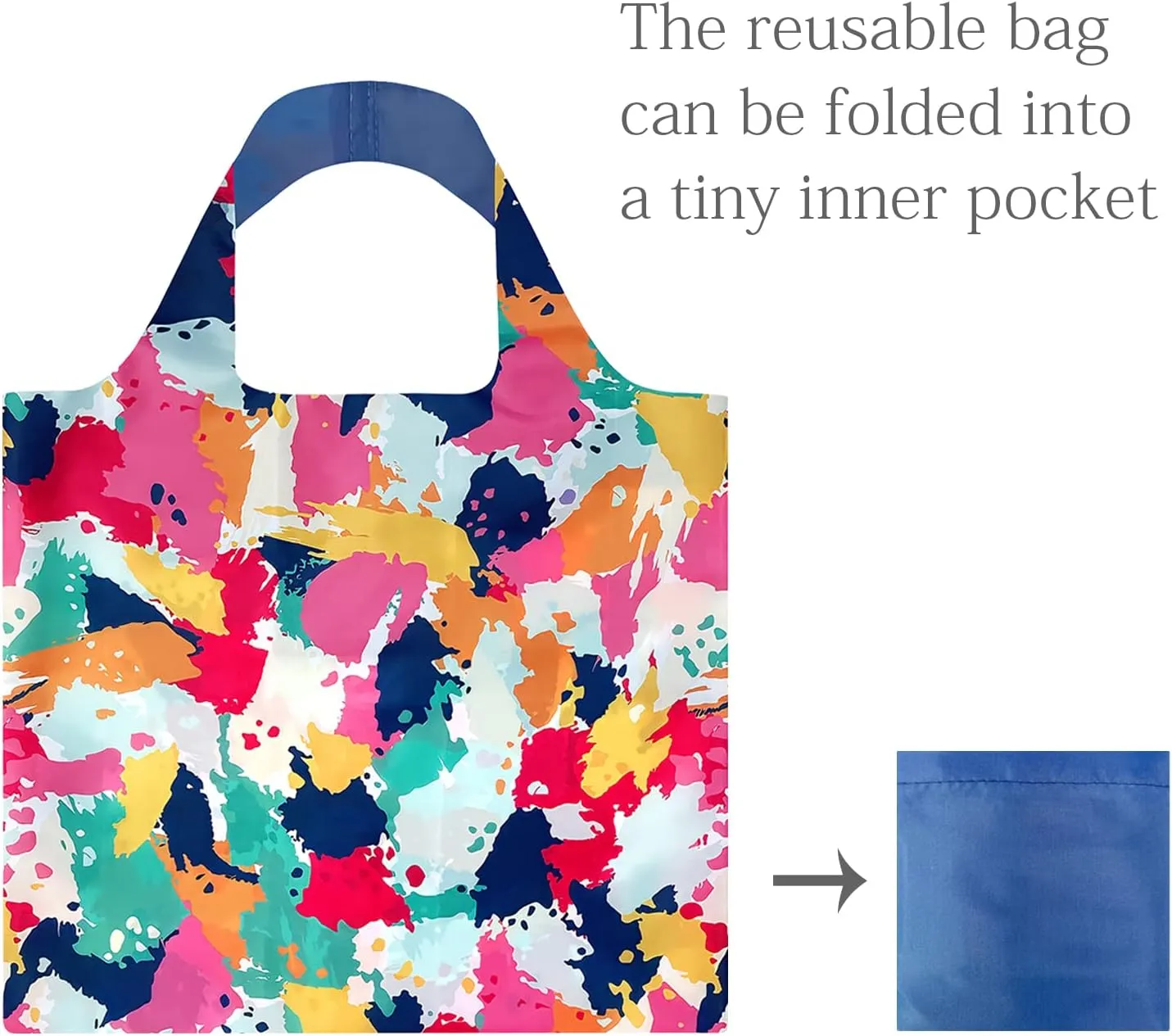 allydrew Allybag Foldable & Lightweight Reusable Grocery Bag, Abstract Art