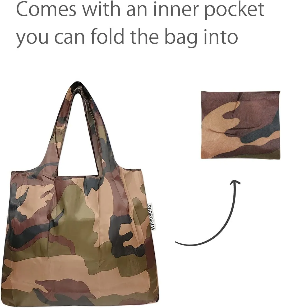 allydrew Foldable Tote Nylon Reusable Grocery Bag (Set of 2)
