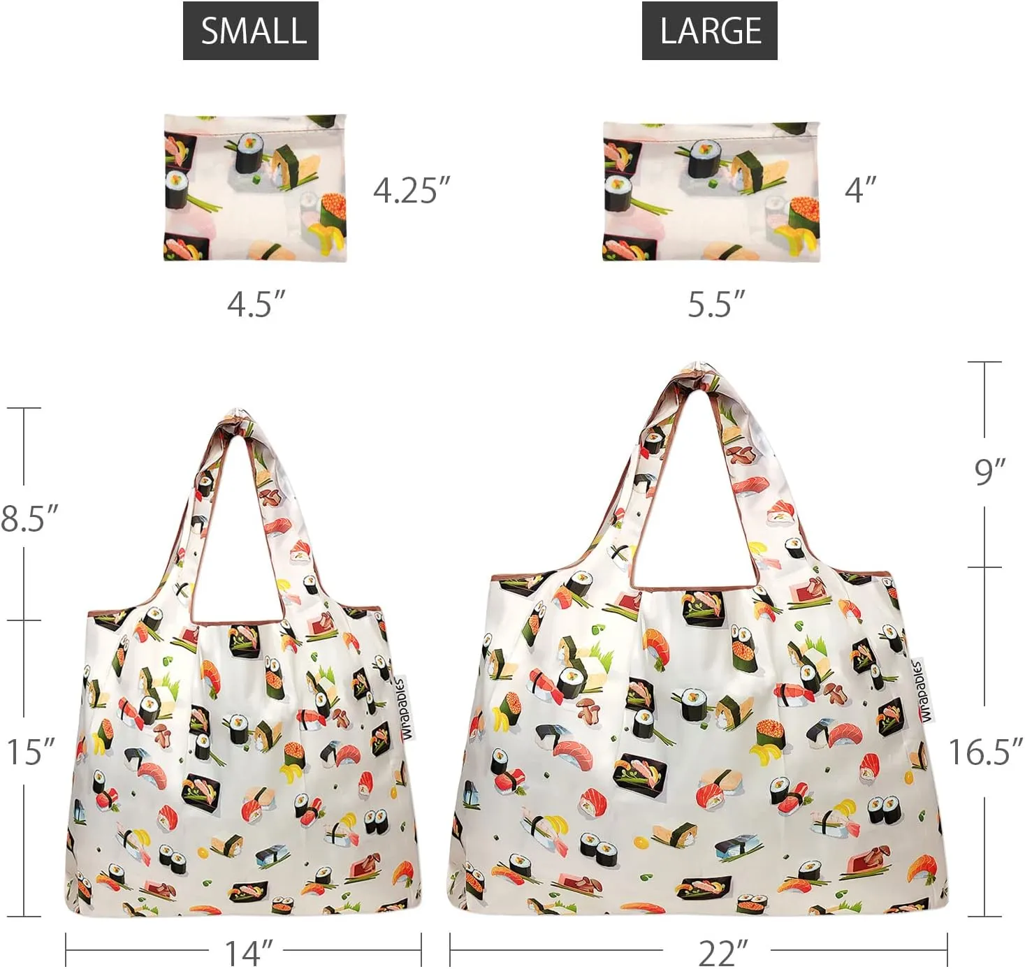 allydrew Foldable Tote Nylon Reusable Grocery Bags
