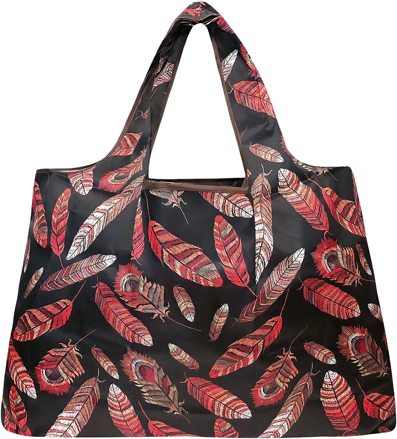 allydrew Large Foldable Tote Nylon Reusable Grocery Bags, 5 Pack