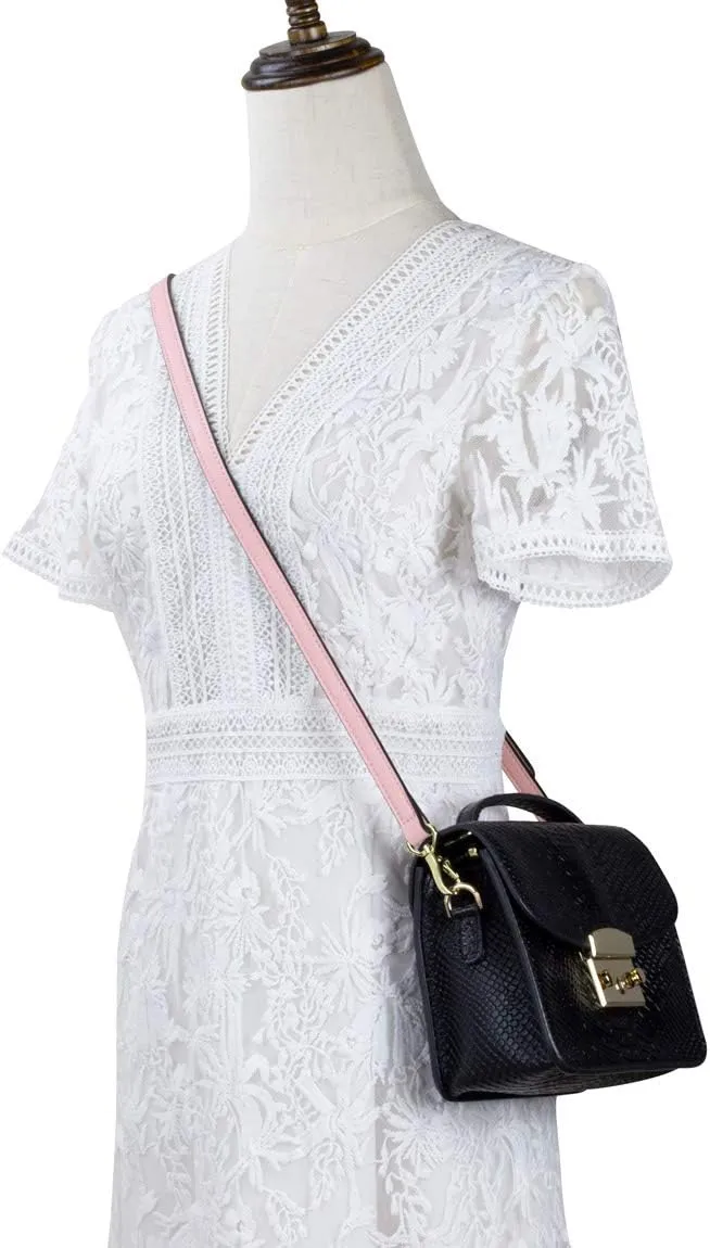 Allzedream Leather Purse Strap Replacement Crossbody Handbag Long Adjustable (Pink)