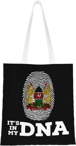 Alternate Coat of Arms of Kenya It's in My DNA Tote Bag for Women Canvas Shopping Bags Reusable Large Capacity Casual Shoulder Handbags Grocery Bags DIY Gift Bags