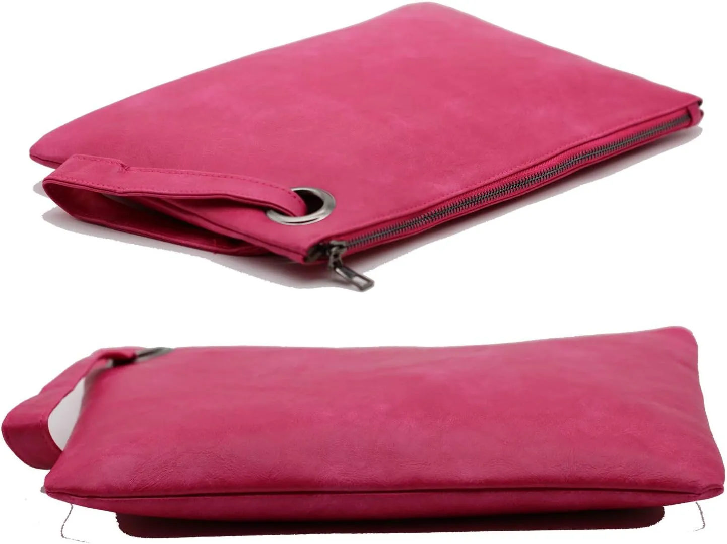 Amaze Womens Oversized Clutch Bag Large PU Leather Pouch Evening Handbags Envelope Purse with Wristlet Shoulder Lady