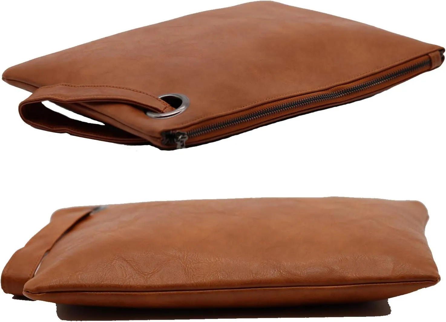 Amaze Womens Oversized Clutch Bag Large PU Leather Pouch Evening Handbags Envelope Purse with Wristlet Shoulder Lady
