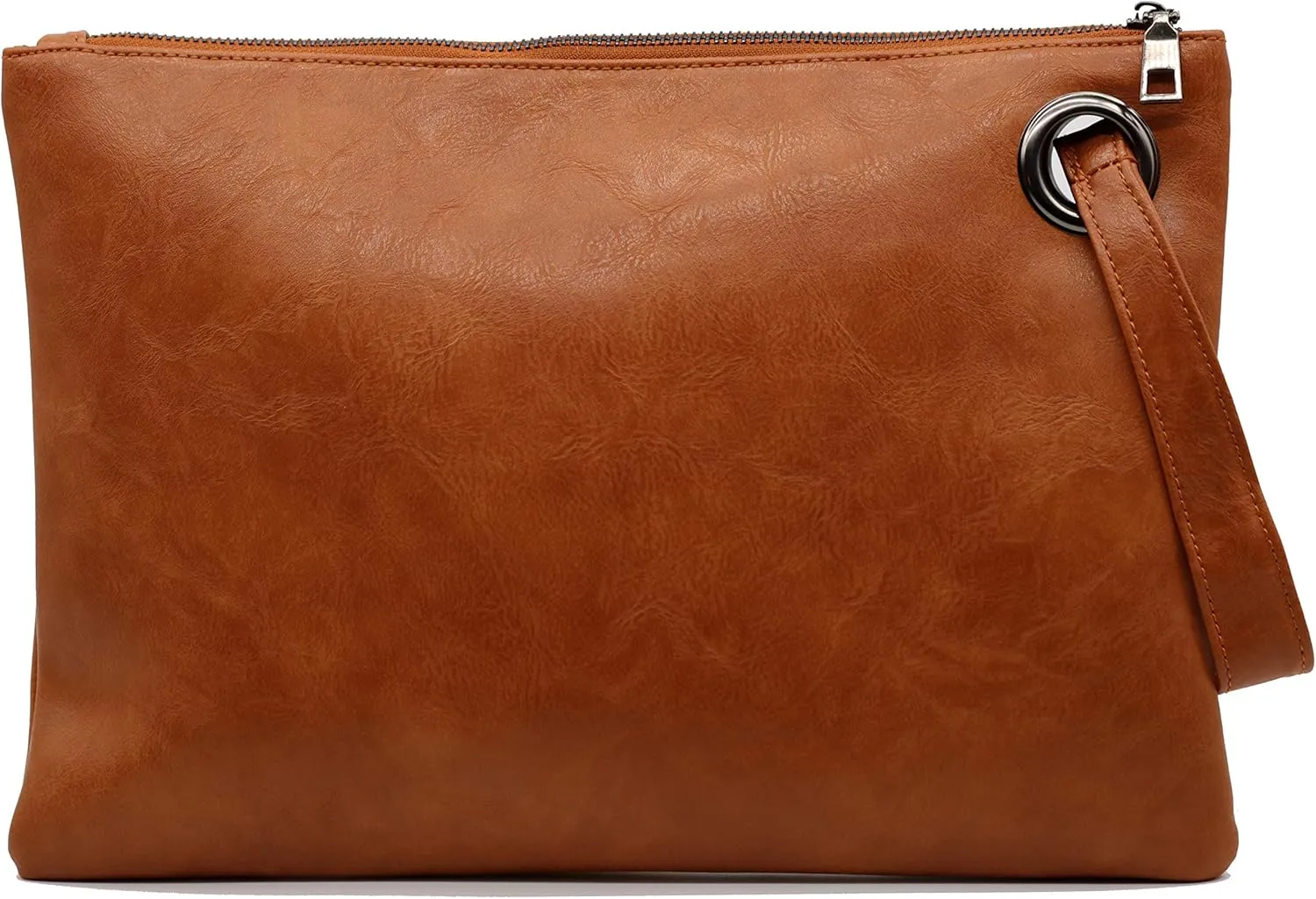 Amaze Womens Oversized Clutch Bag Large PU Leather Pouch Evening Handbags Envelope Purse with Wristlet Shoulder Lady