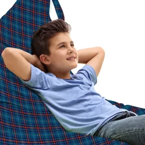Ambesonne Checkered Lounger Chair Bag, Cultural Pattern with Thin Lines Irish Traditional Design in Blue Colors, High Capacity Storage with Handle Container, Lounger Size, Blue Navy Blue Red